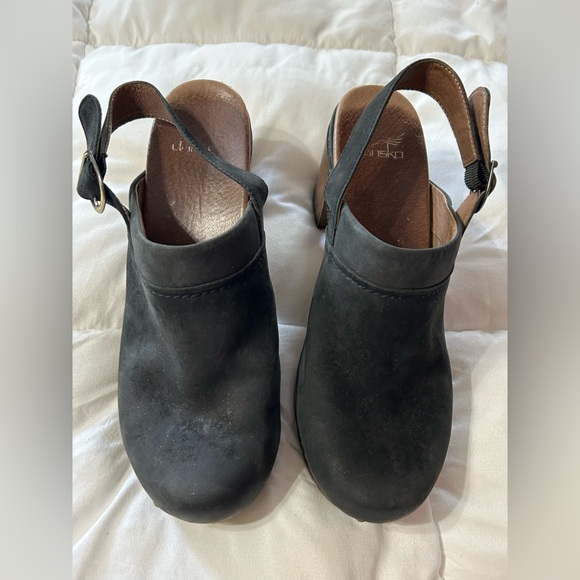 Dansko Delle Suede Slingback Platform Clog Sandal Black 41EU 10.5-11US - Picture 8 of 8